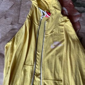 Yellow zip up Nike Sweater